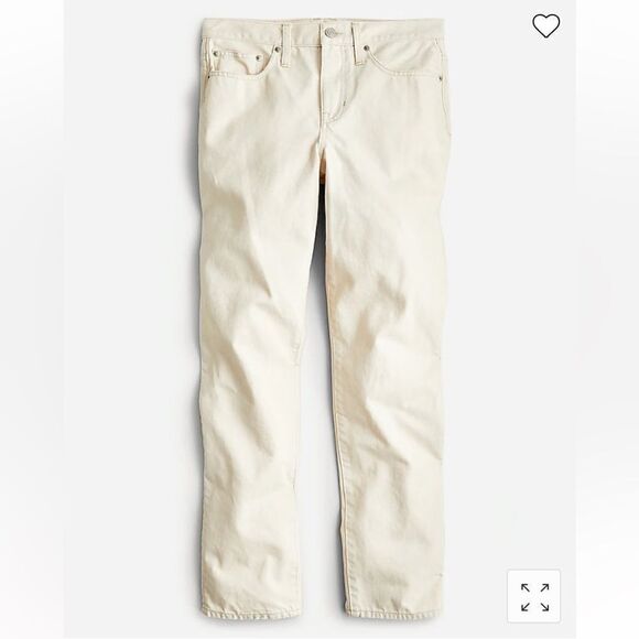 J. Crew Tall high-rise full-length '90s classic straight-fit jean in ecru - Picture 2 of 6